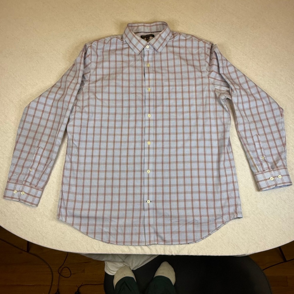 Banana Republic Non Iron Classic Fit Plaid Button Down Shirt‎ Mens XL
